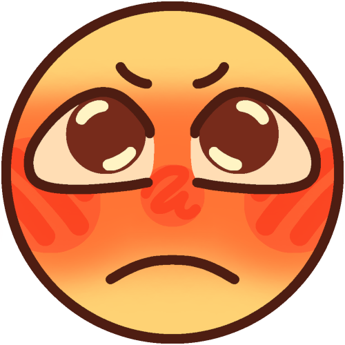 A yellow person with a frown and narrowed eyebrows, face flushed red.